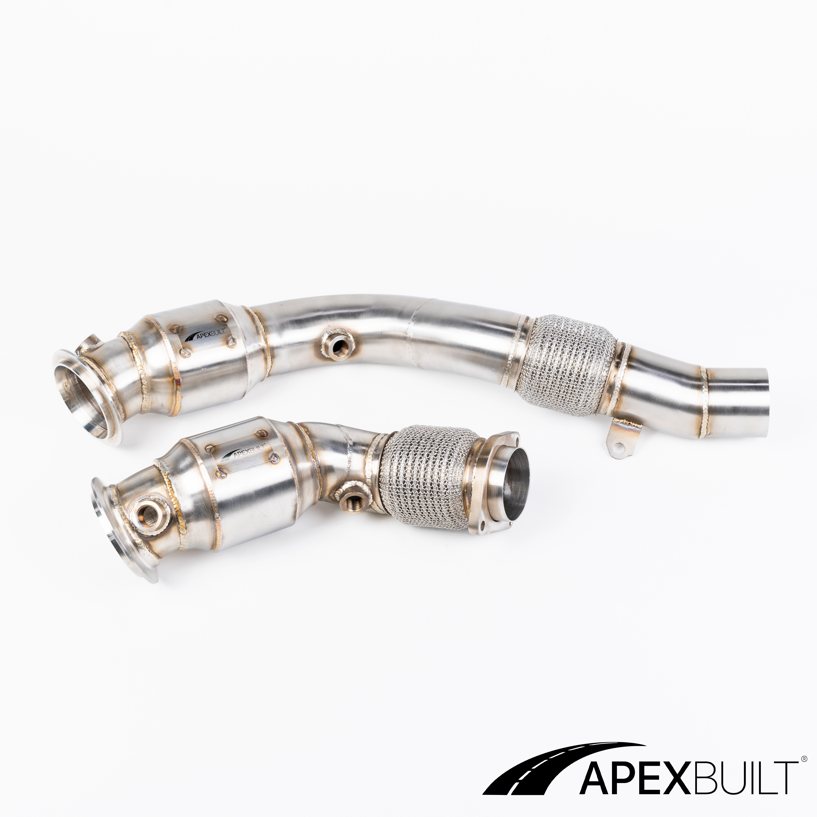 ApexBuilt F8X S55 Resonated Race Downpipes